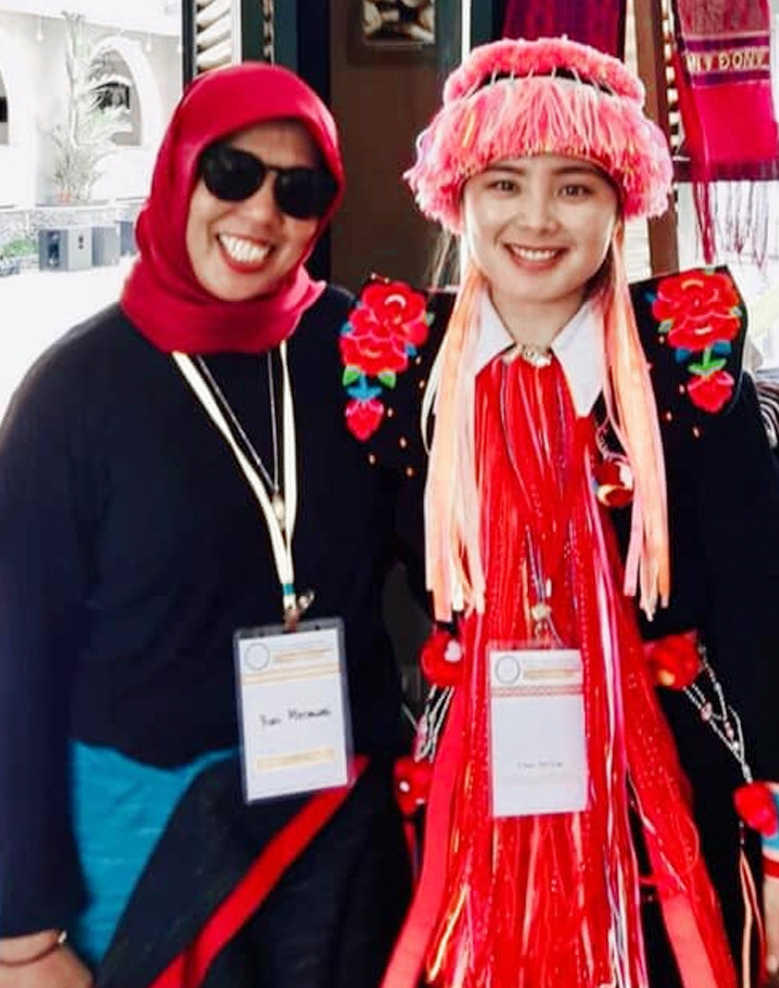 Chao Yen (right) attend a sustainability forum in Indonesia in 2019 in this supplied photo.