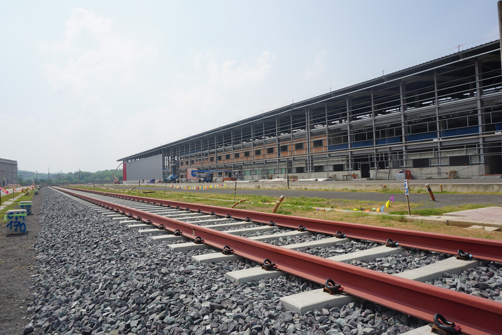 Tracks of the metro line No. 1 are pictured at the Long Binh Depot in District 9, Ho Chi Minh City, Vietnam. Photo: Duc Phu / Tuoi Tre