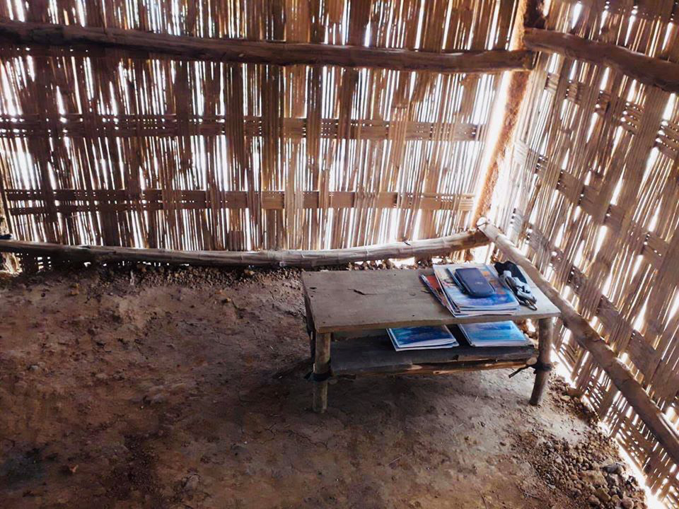 A corner of 12th grader Ly Gio Nu’s house is reserved as her studying corner in Muong Te District, Lai Chau Province, Vietnam.