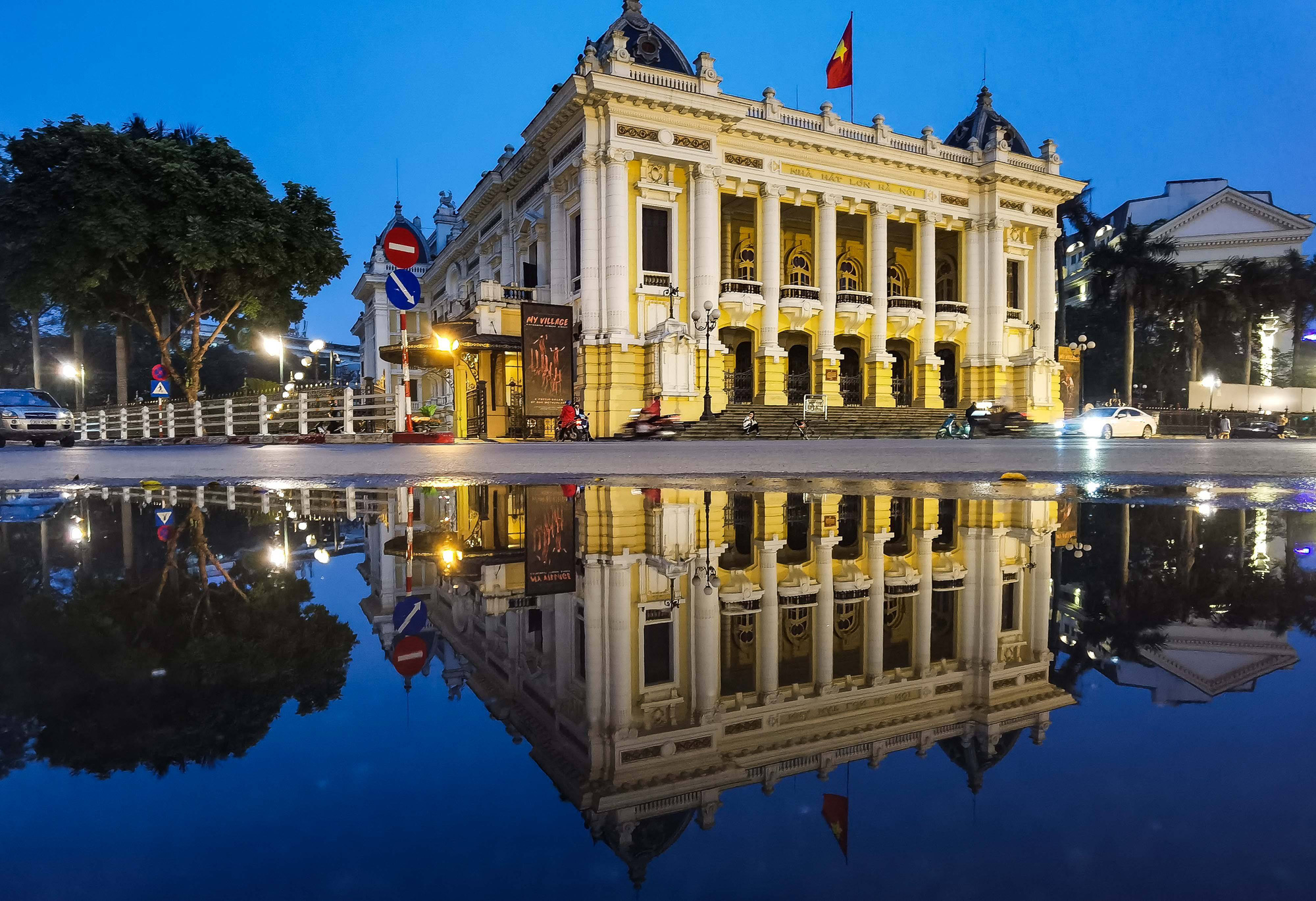 The Hanoi Opera House in Hanoi is pictured during a COVID-19 social distancing period in Vietnam in April 2020. Photo: Nguyen Khanh / Tuoi Tre