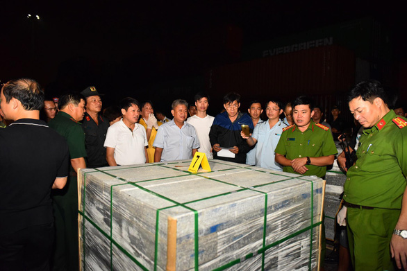 Drugs were found in granite masses on a shipping container at Cat Lai, a busy port in Ho Chi Minh City. Photo: Supplied