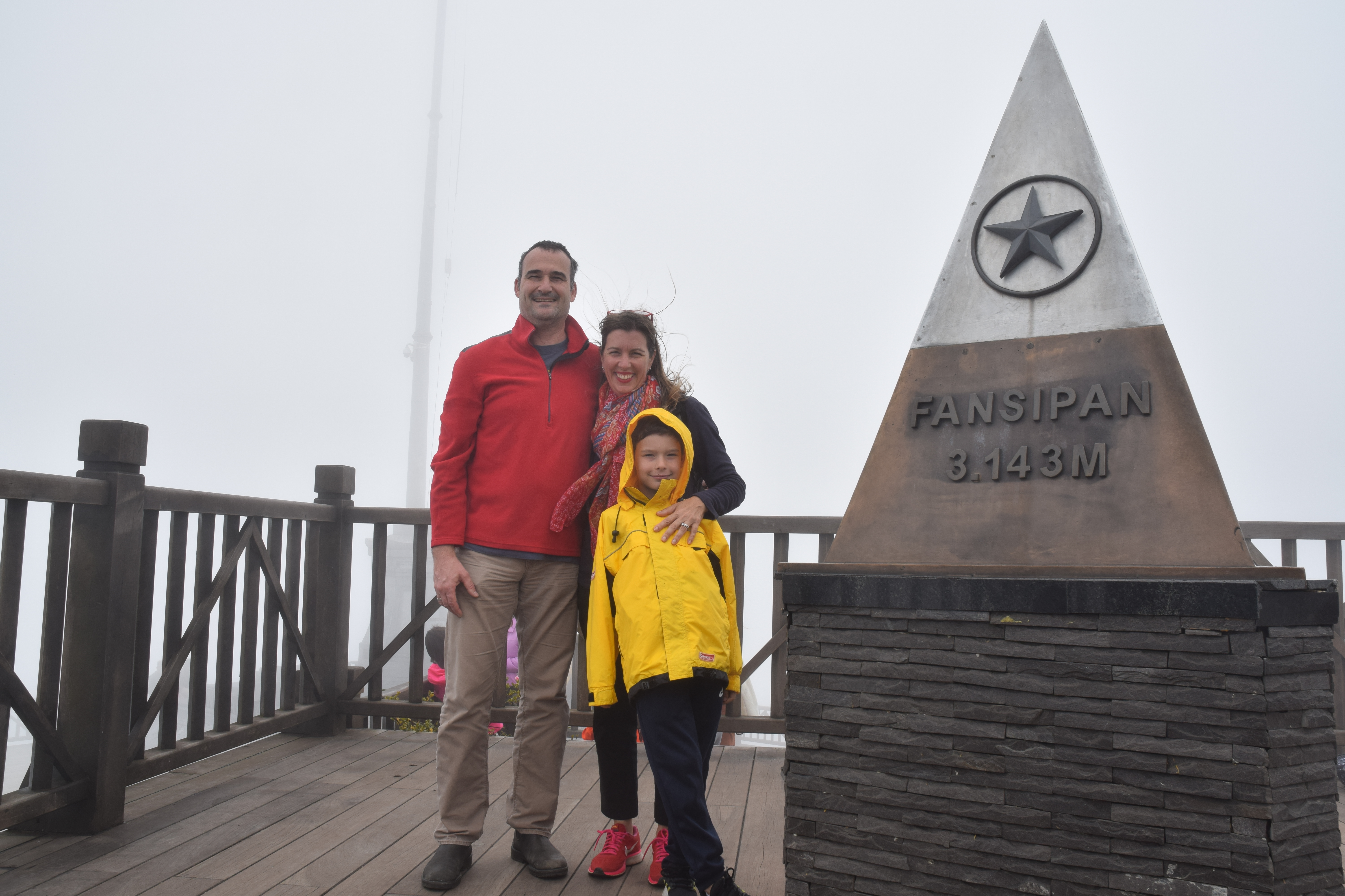 Kyle Nunas and his family during a trip to Fansipan mountain in Sa Pa, a famous resort town in the northern Vietnamese province of Lao Cai, in 2018. Photo: Supplied