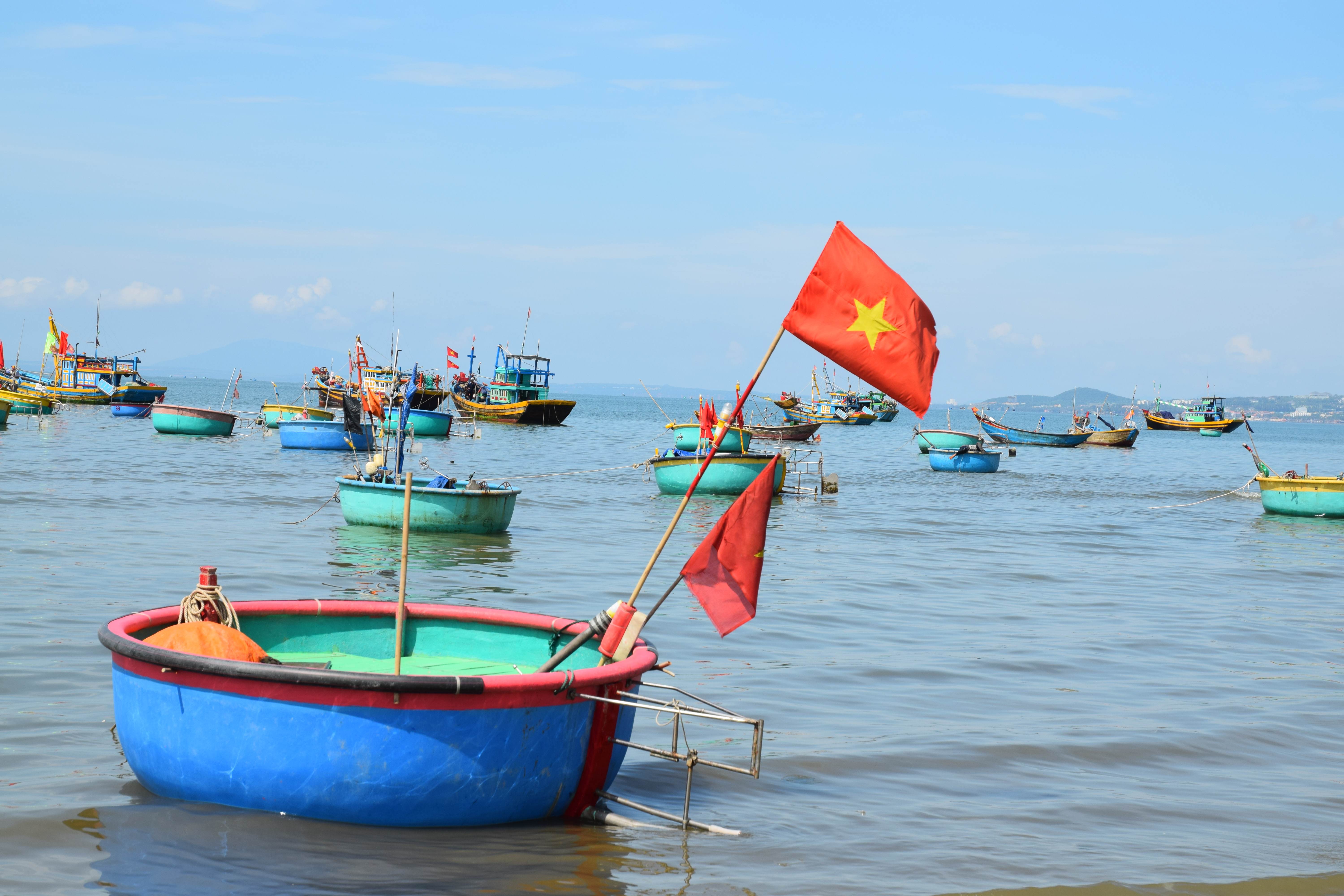 Basket boat, a kind of fishing boats used by fishermen in Vietnam. Photo: Kyle Nunas