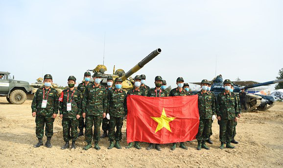 Vietnam's tank biathlon team competes at the 2020 International Army Games in Russia, September 4, 2020. Photo: People's Army