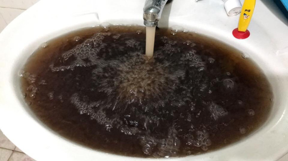 Rancid brown water flows from Nha Trang taps