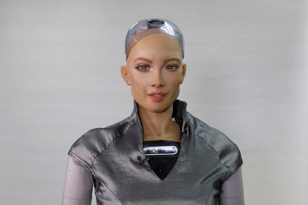 Humanoid robot Sophia developed by Hanson Robotics makes a facial expression at the company's lab in Hong Kong, China January 12, 2021. Picture taken January 12, 2021. Photo: Reuters