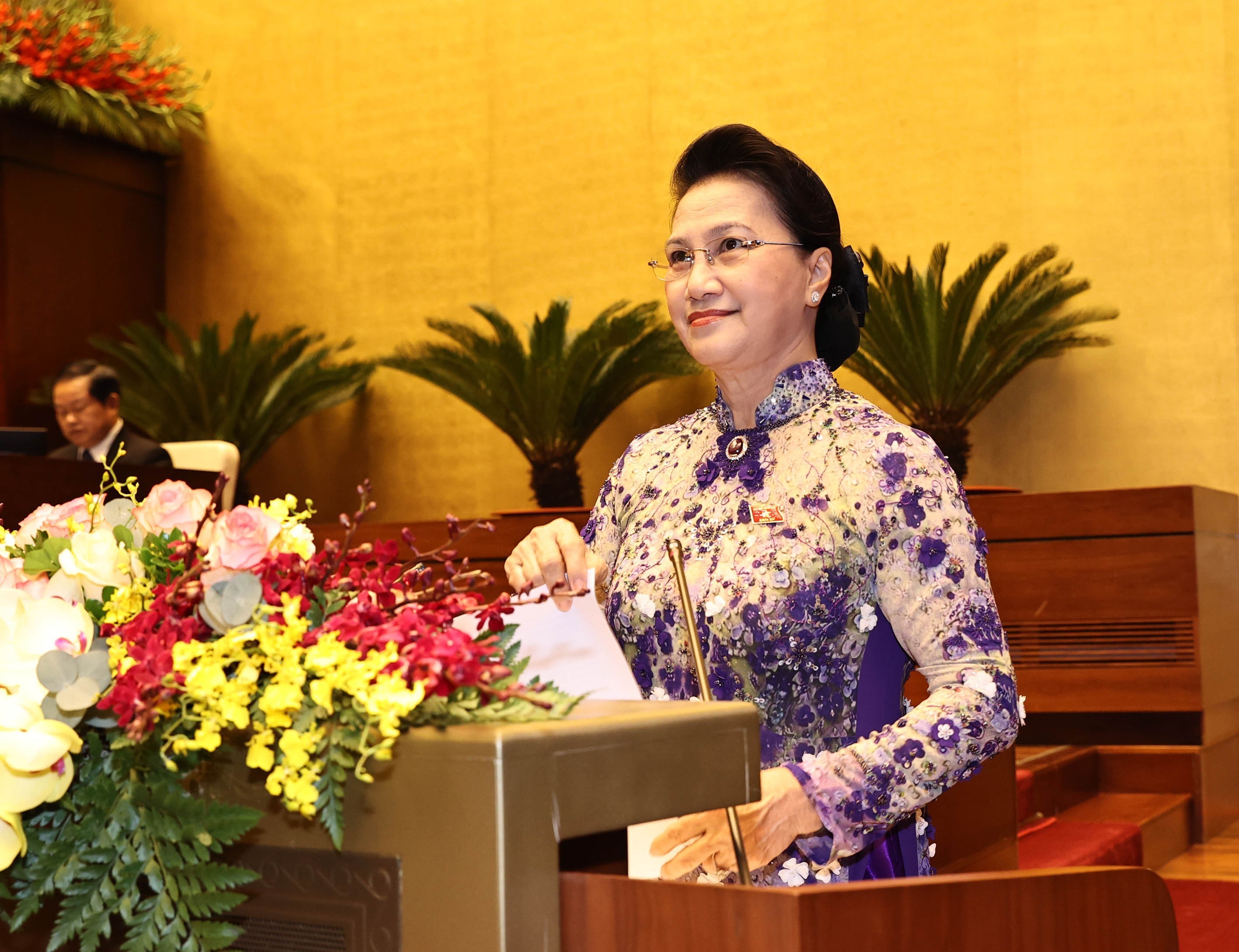 Vietnamese National Assembly Chairwoman Nguyen Thi Kim Ngan speaks at the opening session of the National Assembly’s 11th sitting in Hanoi, March 24, 2021. Photo: Vietnam News Agency