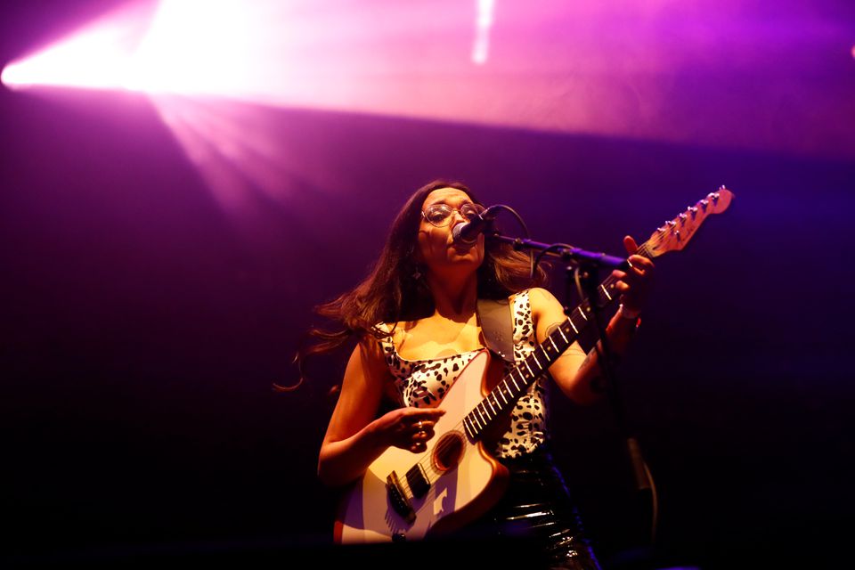Zuzu performs during a test music festival as part of a national research program assessing the risk of COVID-19 transmission in Liverpool, Britain May 2, 2021. Photo: Reuters
