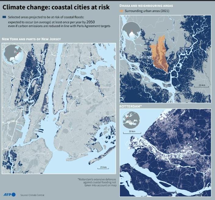 Coastal cities at risk. Photo: AFP