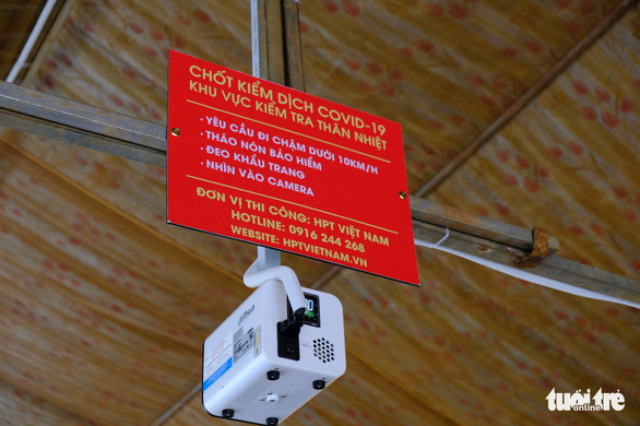 This image shows a surveillance camera at the Cai Chanh checkpoint in Dak Rlap District, Dak Nong Province, Vietnam, July 17, 2021. Photo: Dinh Cuong / Tuoi Tre