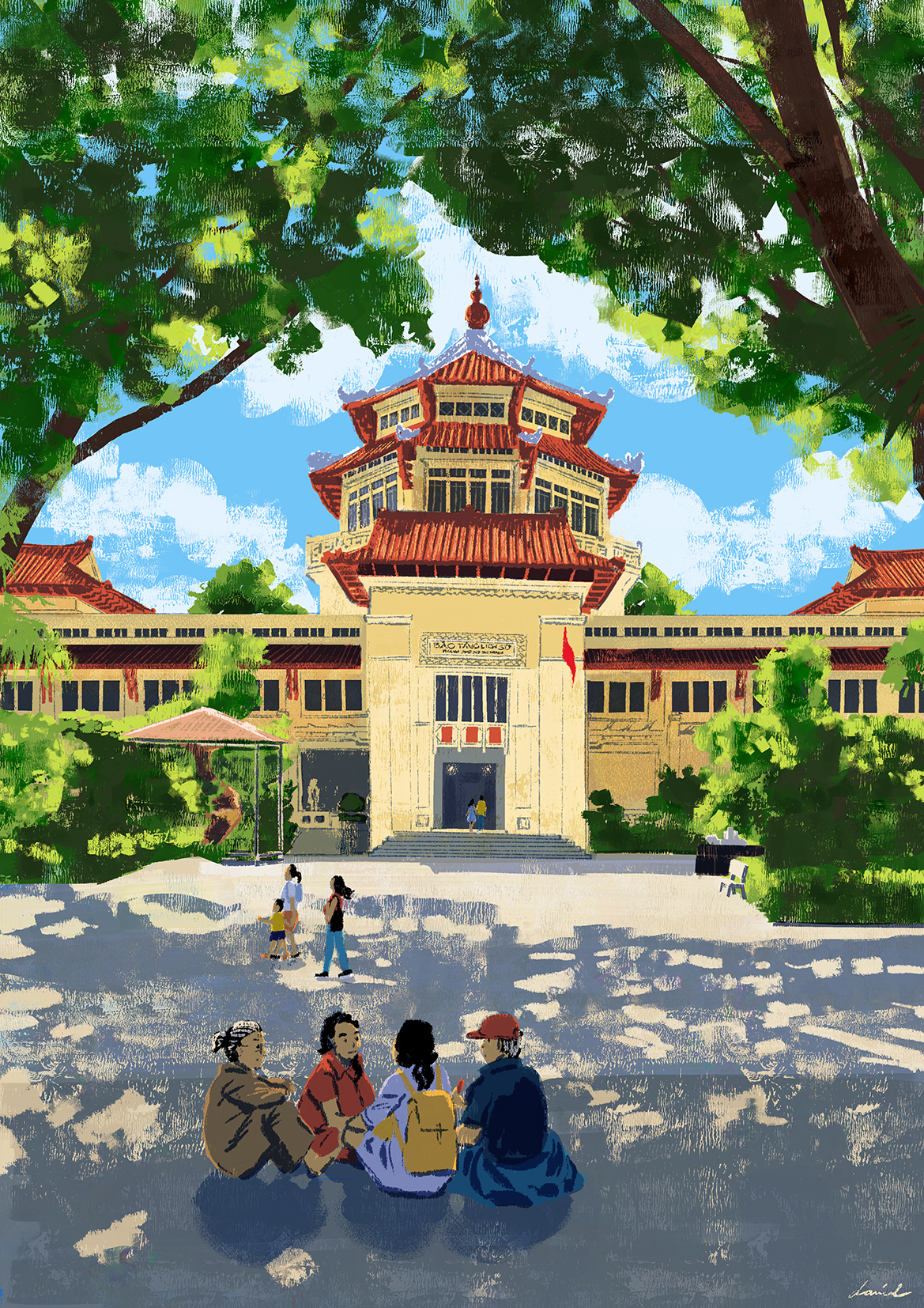 Picnic by the Museum of Vietnamese History. Caption and picture by Daniel Ansel Tingcungco