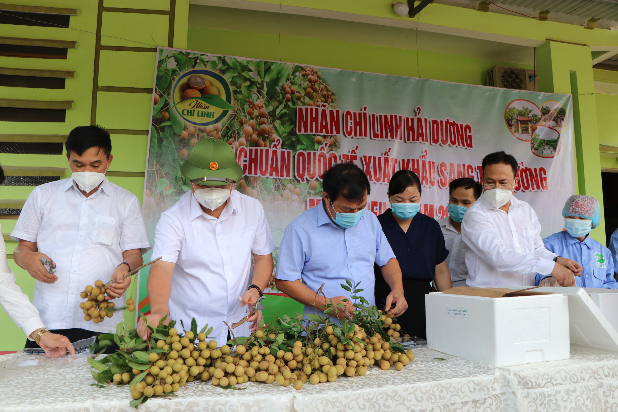 Officials attend a conference to launch the longan harvest season for exports in Chi Linh City, Hai Duong Province, Vietnam, August 5, 2021. Photo: Tuoi Tre