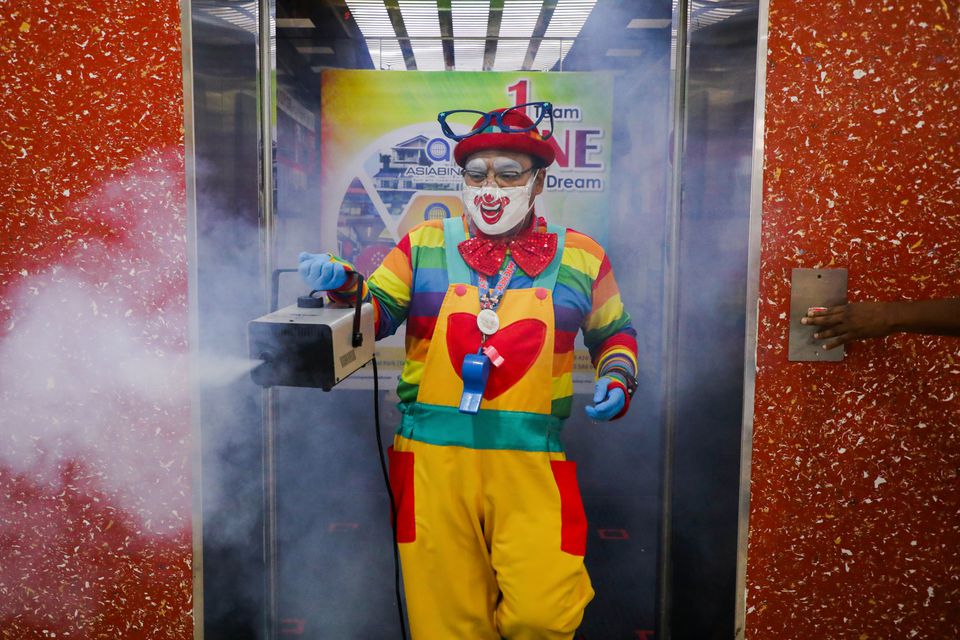 Malaysia's germ-busting clown finds new role in pandemic