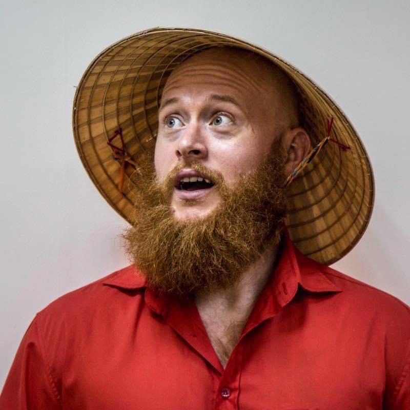 Brandon Hurley’s trademark orange beard is a familiar site to Vietnam’s netizens. Photo by courtesy of Brandon Hurley