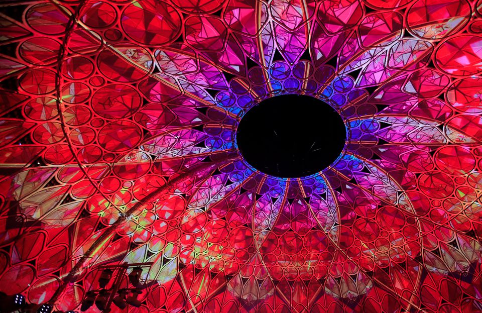 A ceiling is pictured during the opening ceremony of the Dubai Expo 2020 in Dubai, United Arab Emirates, September 30, 2021. Photo: Reuters