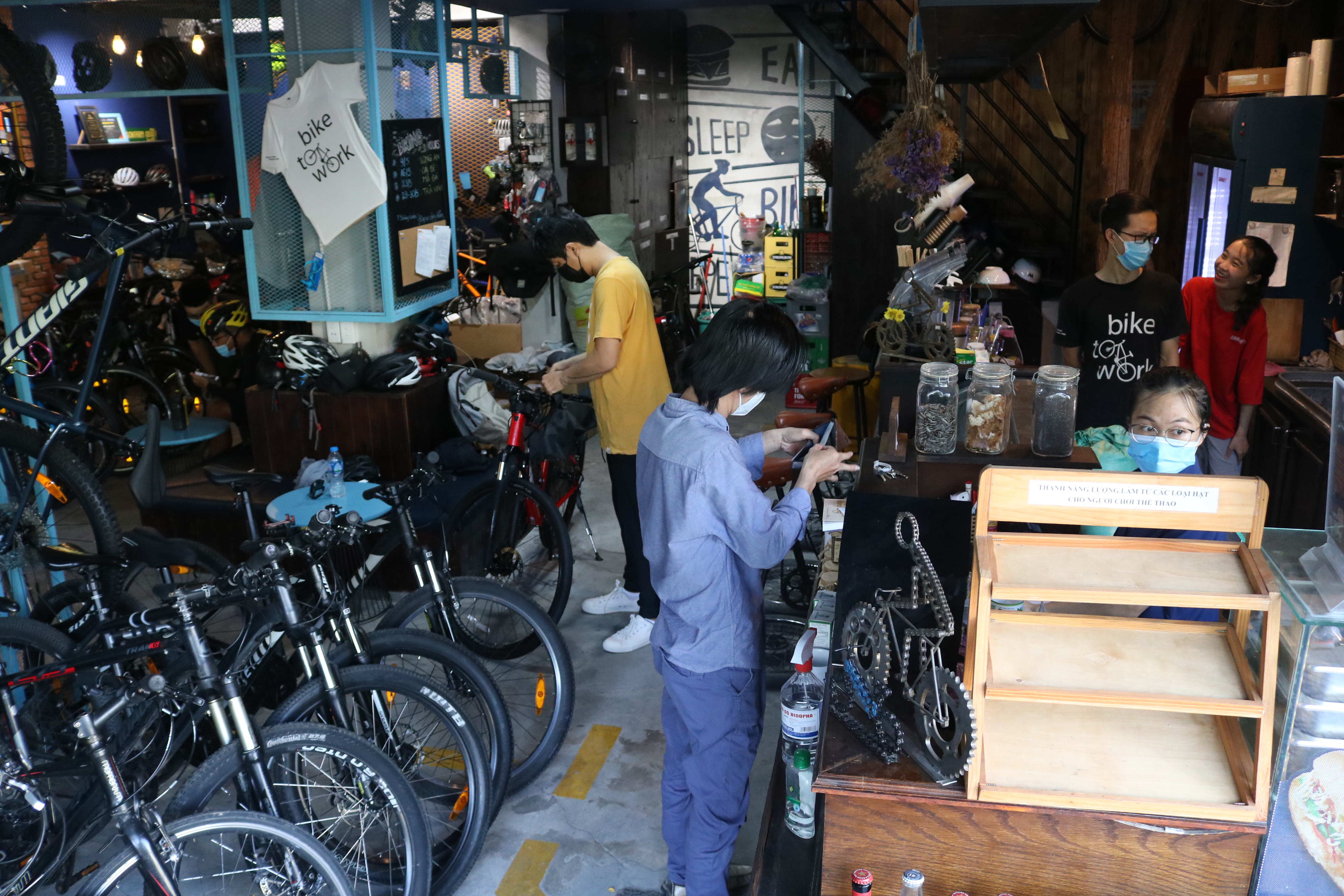 Bicycles for rent at The Bike Coffee in District 3 in Ho Chi Minh City on November 3, 20201. Photo: Hoang An / Tuoi Tre News