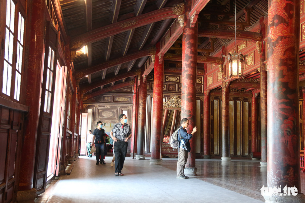 The interior of Thai Hoa Palace, one of the most important edifices in the Imperial Citadel of Hue in the central Thua Thien-Hue Province, Vietnam. Photo: Nhat Linh / Tuoi Tre