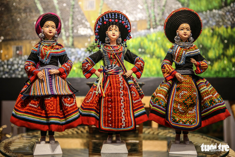 Draped in brocade: Hanoi artist glams up dolls with traditional Vietnamese attire
