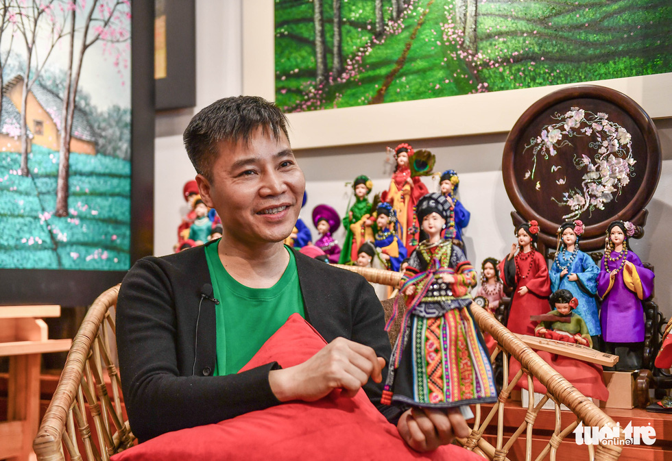 Artist Hoang Anh in his studio in Hanoi, Vietnam. Photo: Ha Quan / Tuoi Tre