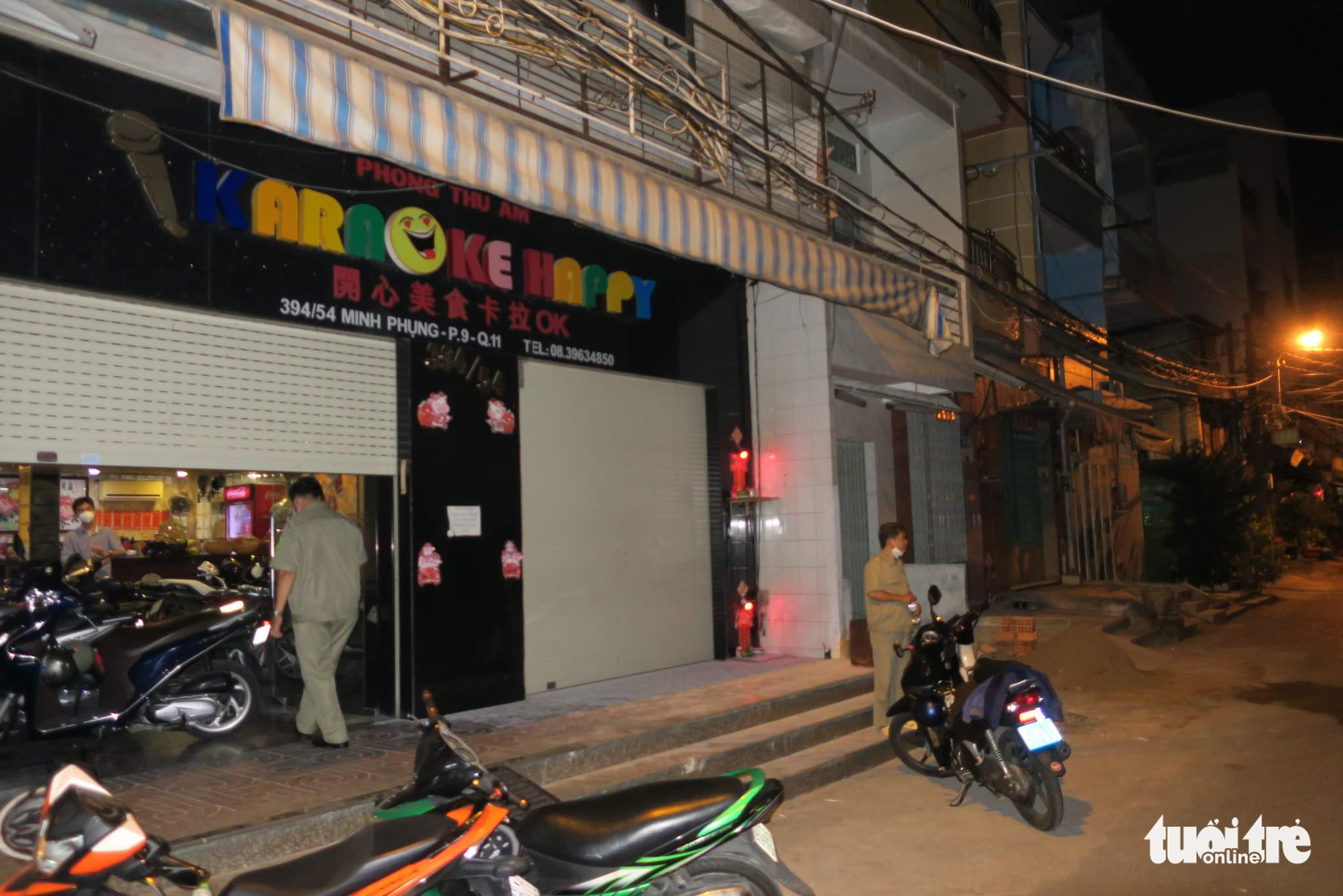 Officers raided the venue in District 11, Ho Chi Minh City, December 18, 2021 in this supplied photo.