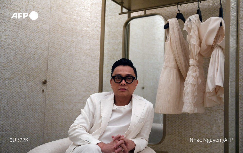 Designer Nguyen Cong Tri has been crafting chic structured eveningwear made of Vietnamese-spun silk, organza or taffeta for two decades and his pieces have been worn by stars including Rihanna and Beyonce. Photo: AFP