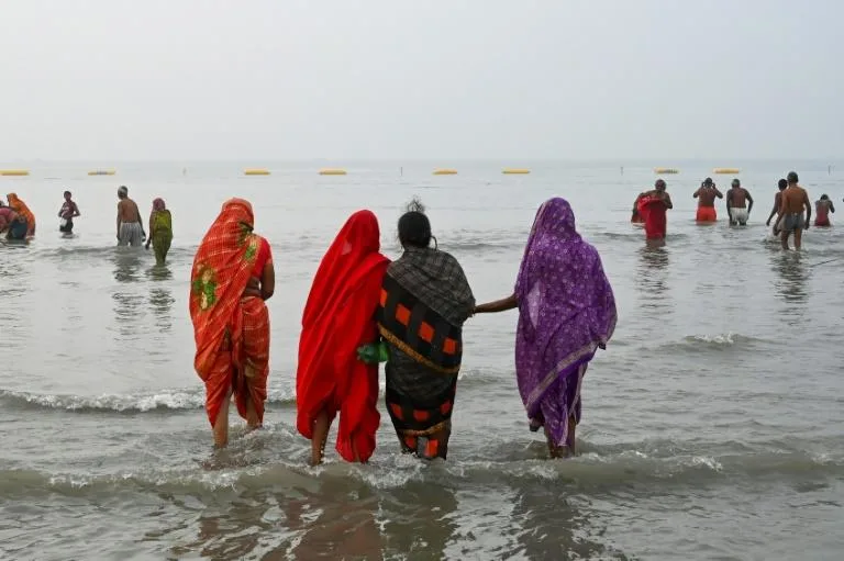 The Gangasar Mela festival will climax with a ritual dip in the Ganges River on Friday. Photo: AFP