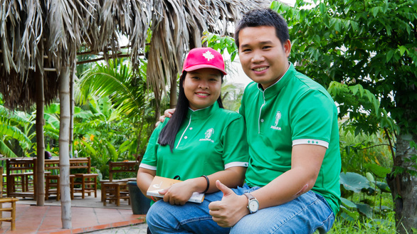 Pham Dinh Ngai and his wife Thach Thi Chal Thy, two co-founders of Sokfarm in a supplied photo