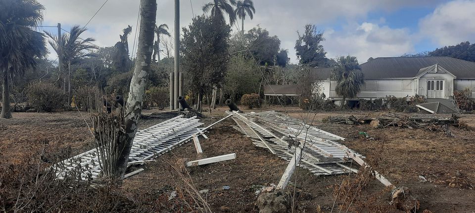 A general view shows damaged buildings following volcanic eruption and tsunami, in Tongatapu, Tonga in this picture obtained from social media on January 21, 2022. Courtesy of Marian Kupu/Broadcom Broadcasting FM87.5/via REUTERS