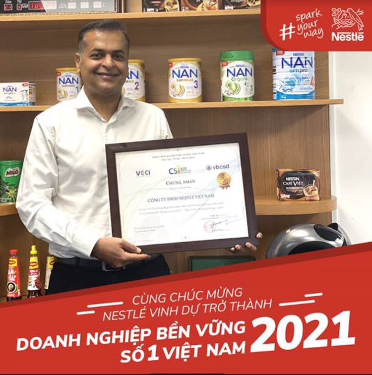 Nestlé Vietnam has been rated as the most sustainable company in Vietnam.