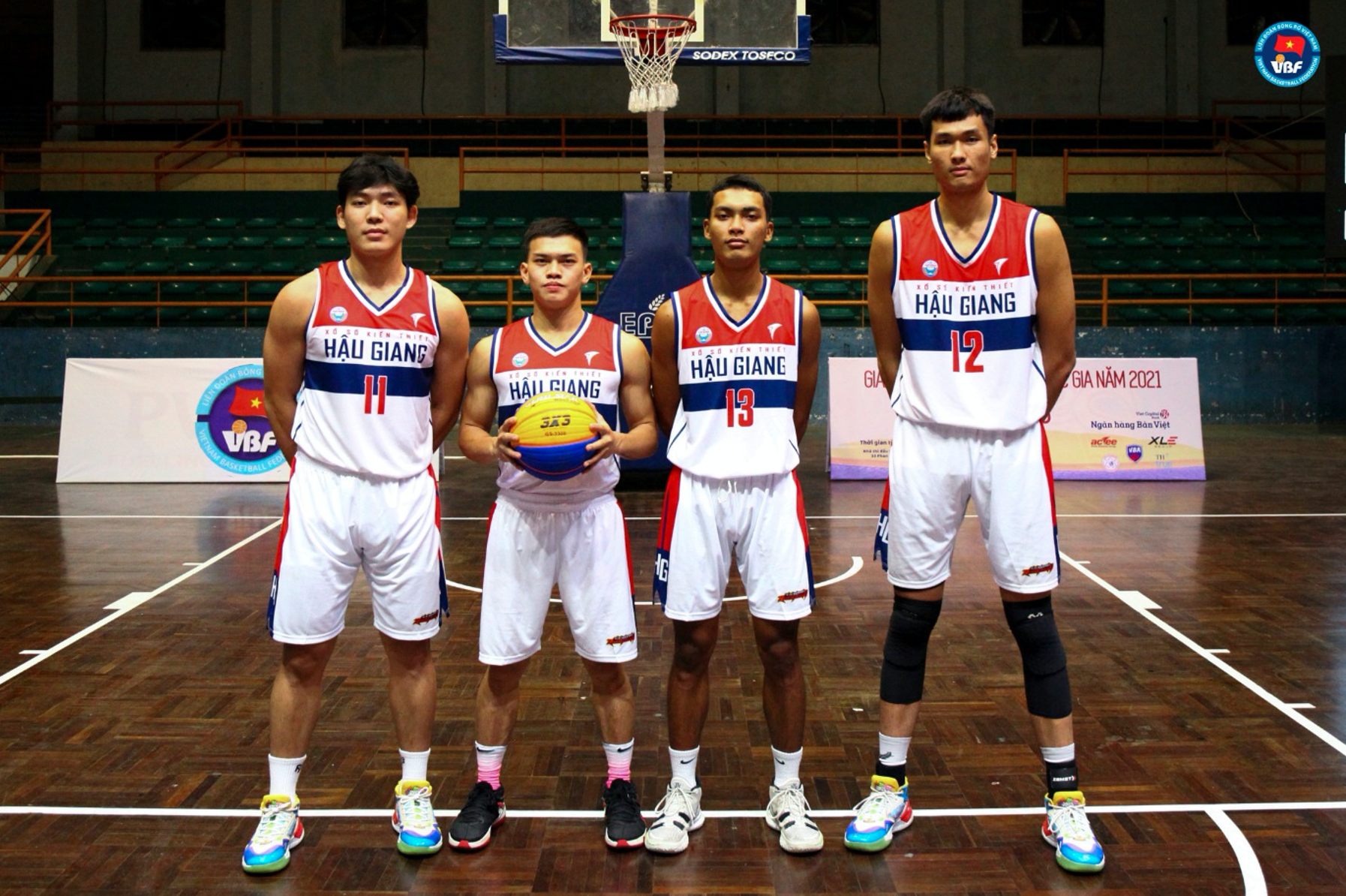 XSKT Hau Giang 1 players at the 2021 National 3x3 U23 Basketball Championship. Photo: VBA