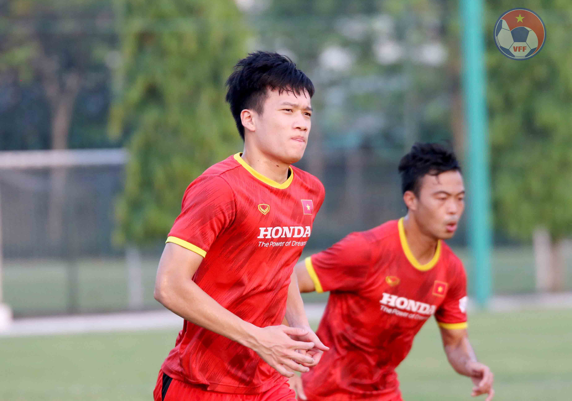 Vietnamese midfielder Nguyen Hoang Duc during a training session on May 21, 2021. Photo: Vietnam Football Federation