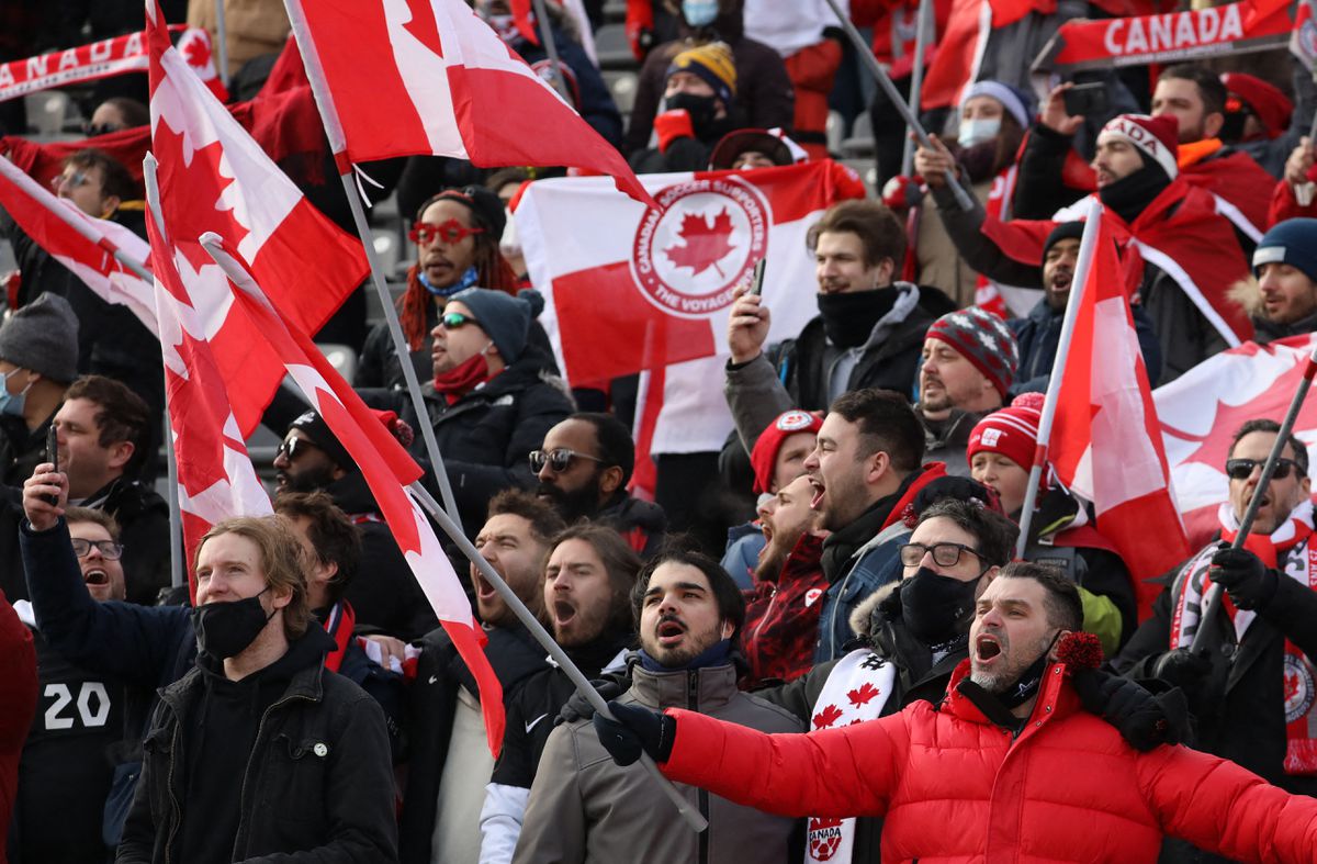 Soccer Football - World Cup - CONCACAF Qualifiers - Canada v United States - Tim Hortons Stadium, Hamilton, Canada - January 30, 2022 Canada fans inside the stadium before the match. Photo: Reuters