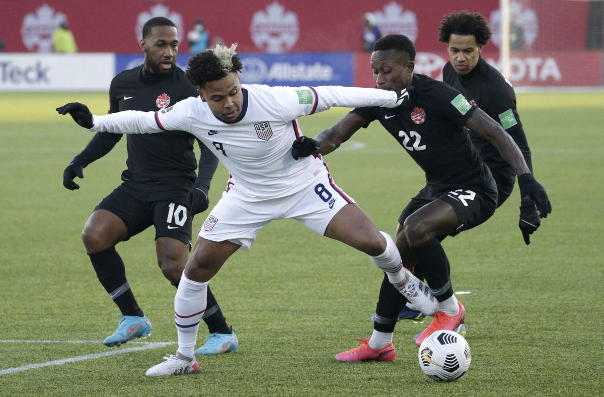 Soccer Football - World Cup - CONCACAF Qualifiers - Canada v United States - Tim Hortons Stadium, Hamilton, Canada - January 30, 2022 Weston McKennie of the U.S. in action. Photo: Reuters