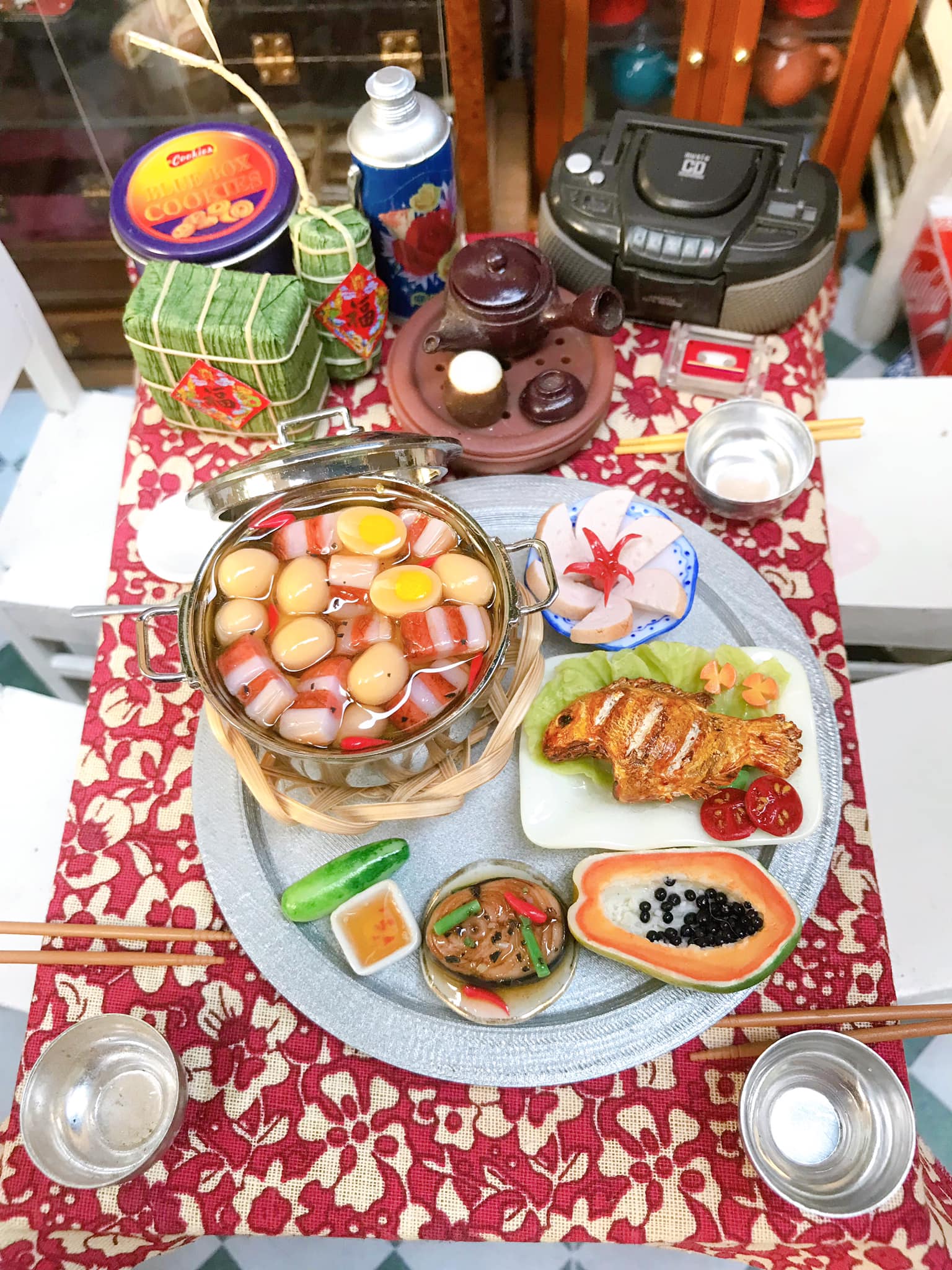 A traditional Vietnamese meal during the Lunar New Year holiday. Photo: Pham Thuy Thanh Thao