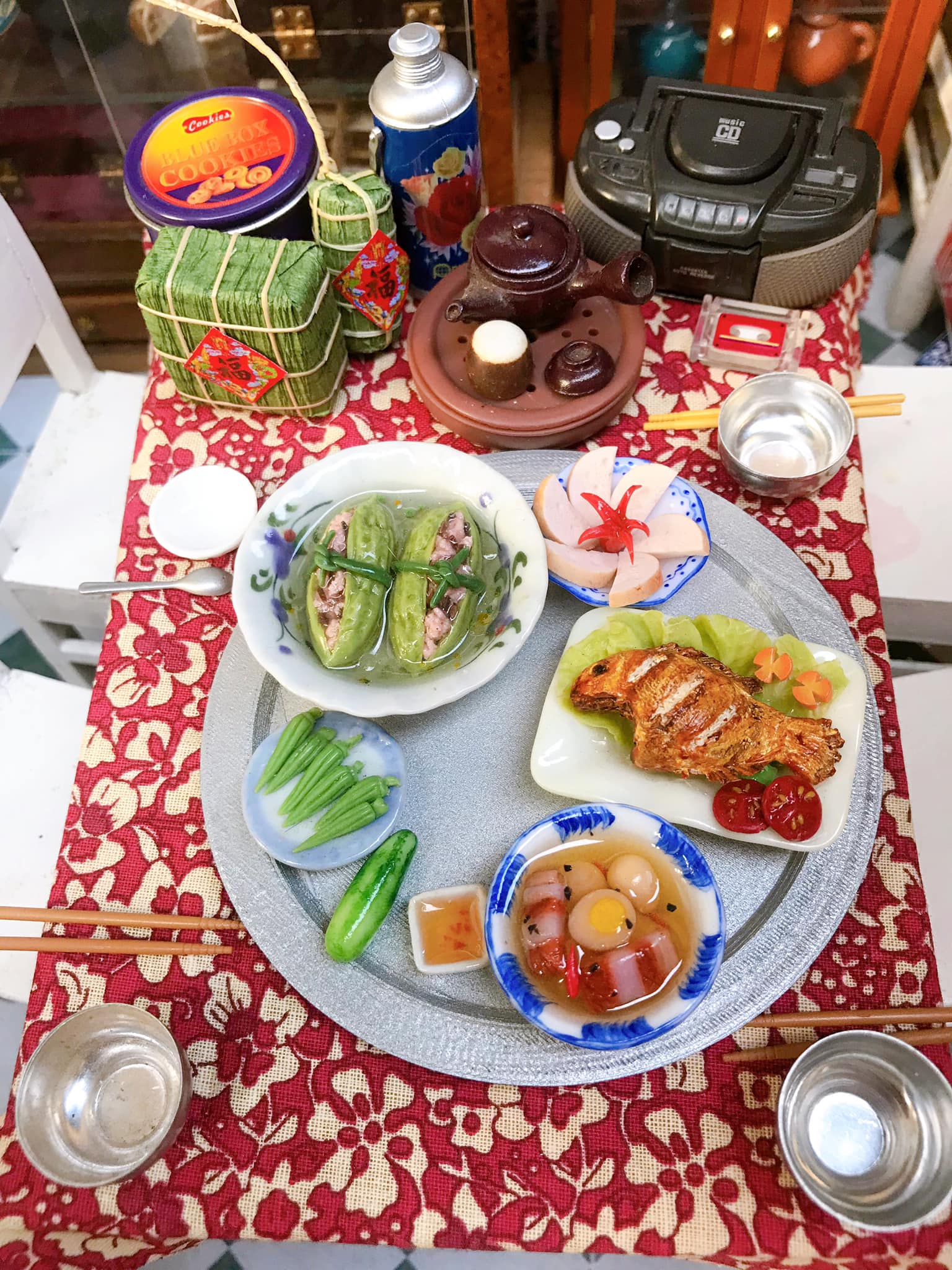 A traditional Vietnamese meal during the Lunar New Year holiday. Photo: Pham Thuy Thanh Thao
