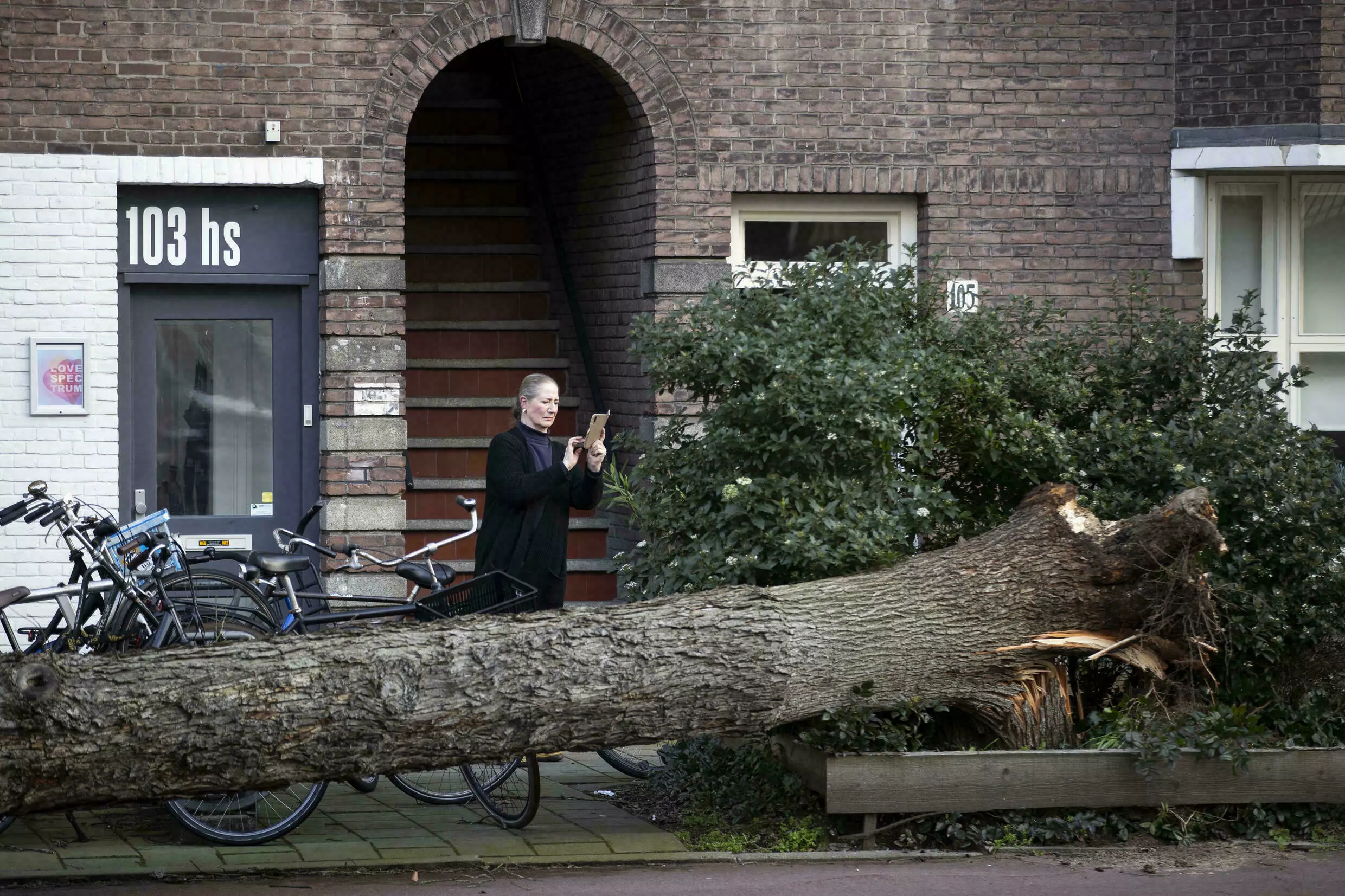 The Netherlands was among northern European countries to feel the force of Storm Eunice. Photo: AFP