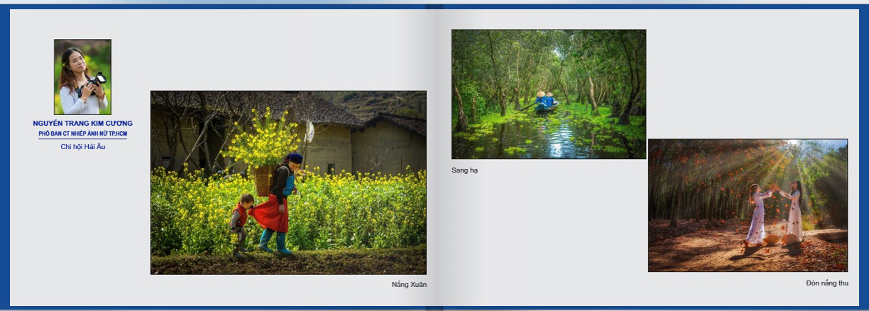 Nguyen Trang Kim Cuong and her photos in the online book.