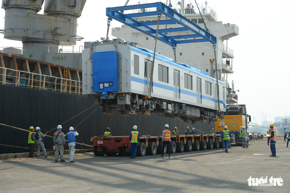 Ho Chi Minh City receives two more Japanese-made trains for first metro line