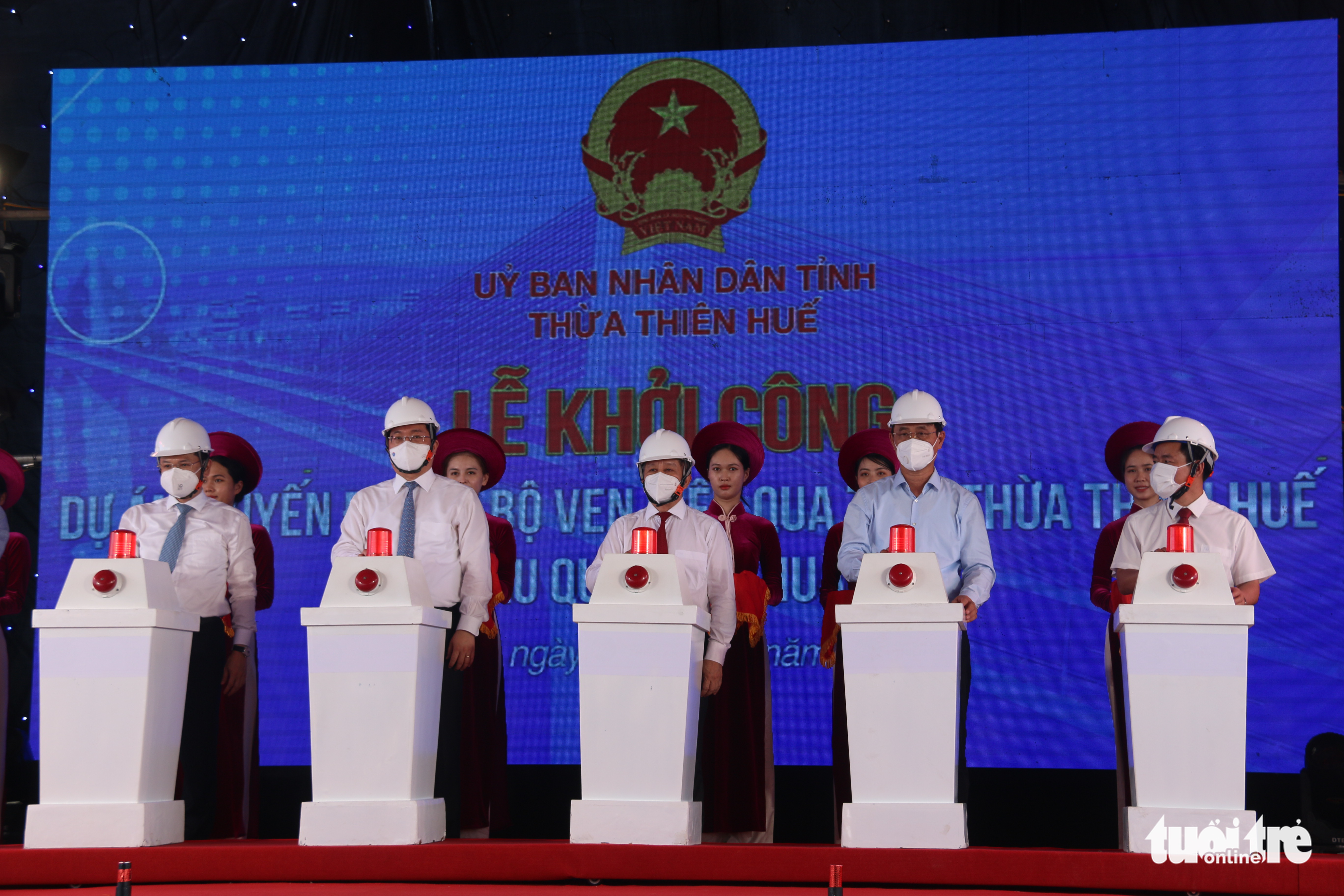 The groundbreaking of the project is organized in Thua Thien-Hue Province, Vietnam, March 26, 2022. Photo: Nhat Linh / Tuoi Tre