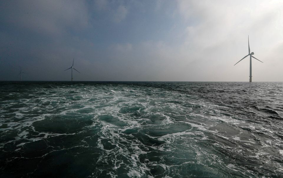 Power-generating windmill turbines are seen at the Eneco Luchterduinen offshore wind farm near Amsterdam, Netherlands September 26, 2017. Photo: Reuters