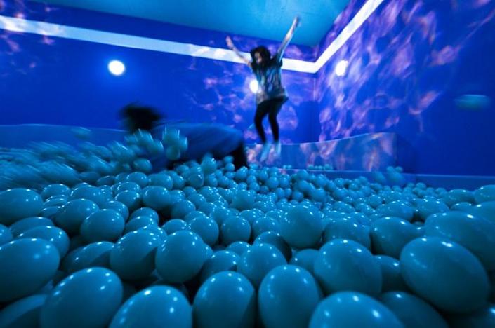 People visit the 'You Underwater' room in the Youseum near Stockholm. Photo: AFP