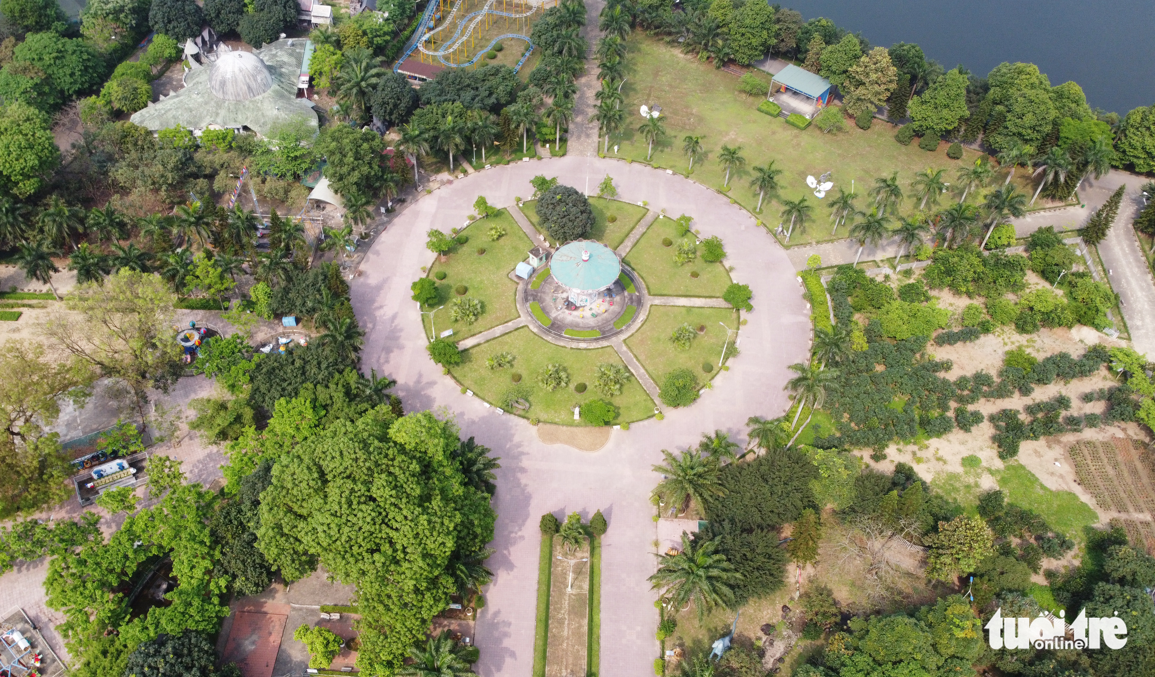 A bird’s-eye view of the Vinh City central park in the heart of Vinh City in Nghe An Province, Vietnam. Photo: Doan Hoa / Tuoi Tre