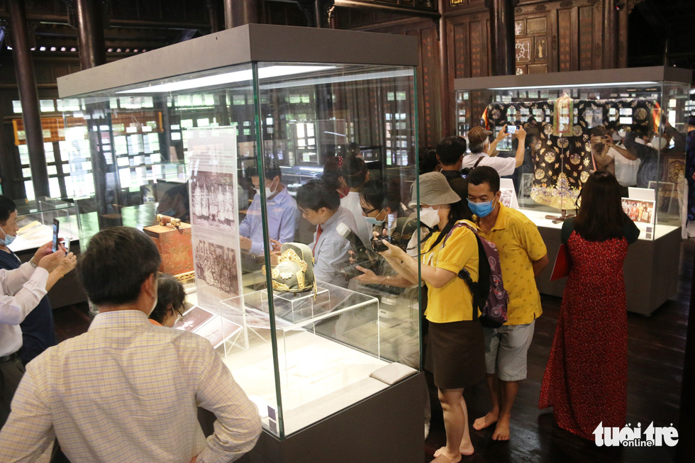 Visitors tour the Hue Royal Antiquities Museum in Hue on April 17, 2022. Photo: Nhat Linh / Tuoi Tre