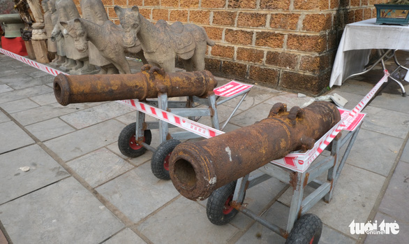 The pedestrian zone also includes an area featuring unique military architecture art and antique items. In the supplied photo, a cannon under the name of King Quang Trung of the Tay Son Dynasty was used in a campaign against foreign invaders. Photo: Ha Thanh / Tuoi Tre