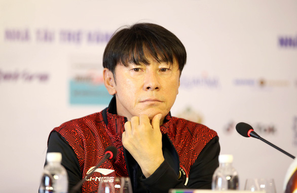 Head coach Shin Tae Young of Indonesia’s U23 football team at the press conference in Viet Tri City, Phu Tho Province, on May 5, 2022. Photo: N.K. / Tuoi Tre