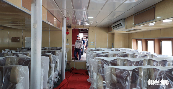 This image shows a passenger compartment on Thang Long express boat, which will serve travelers on the Vung Tau City - Con Dao Island route in June 2022. Photo: Tien Thang / Tuoi Tre