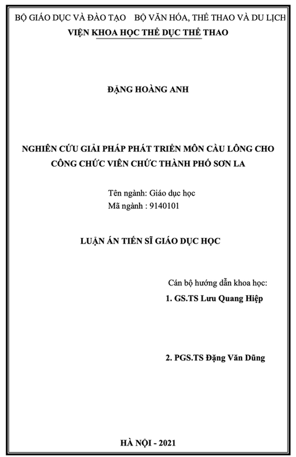 A screenshot of postgrad Dang Hoang Anh’s doctoral dissertation.