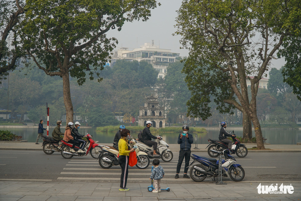 The Turtle Tower in the middle of Hoan Kiem Lake, Hanoi, Vietnam is seen in this photo. Photo: Nguyen Hien / Tuoi Tre