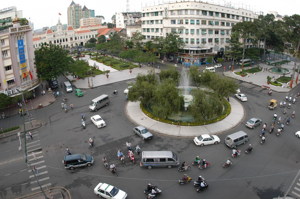 The former Willow Roundabout now features a new fountain, as seen in this picture taken in 2020. Photo: Tu Trung / Tuoi Tre