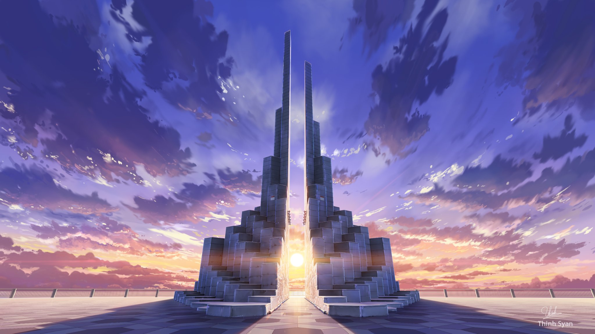 An anime depiction of Nghinh Phong Tower in Tuy Hoa City, Phu Yen Province, Vietnam. Photo: Supplied